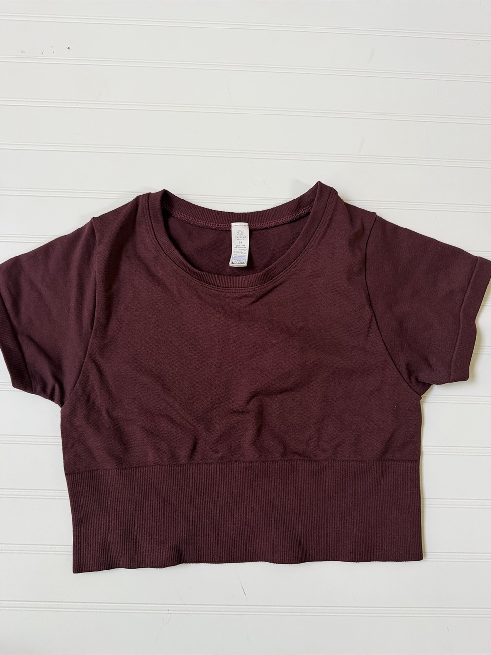 (289)aerie Cropped Tee in Burgundy